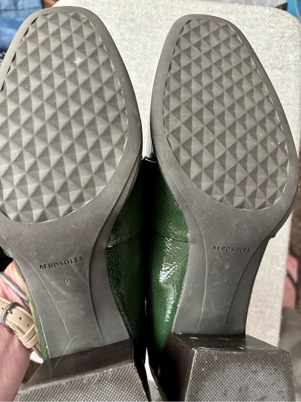 AEROSOLES Green Patent Leather Penny Loafers - Picture 3 of 3